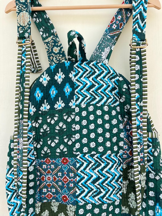 Handmade Cotton Patchwork Backpack: Bohemian Hippie Laptop Bag