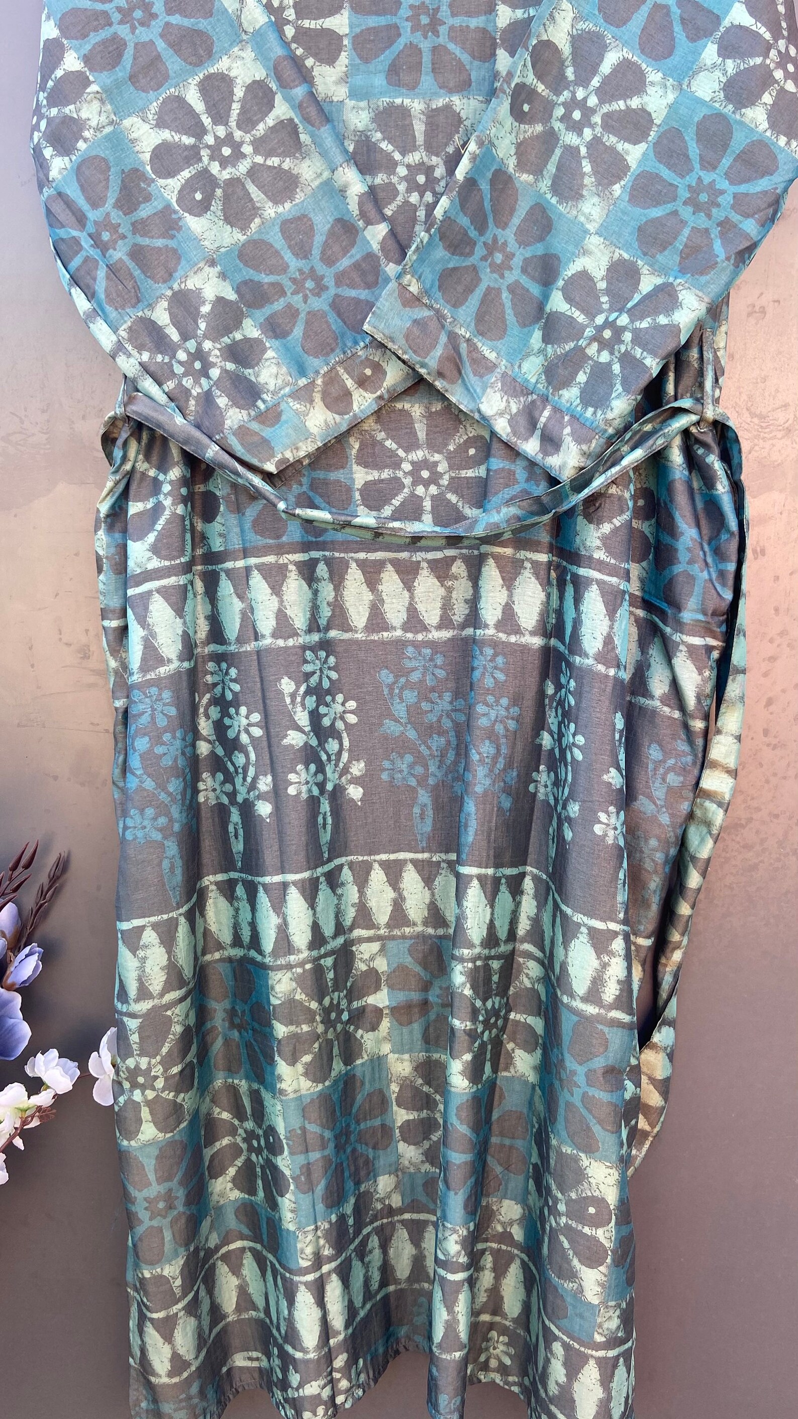 recycled sari silk robe