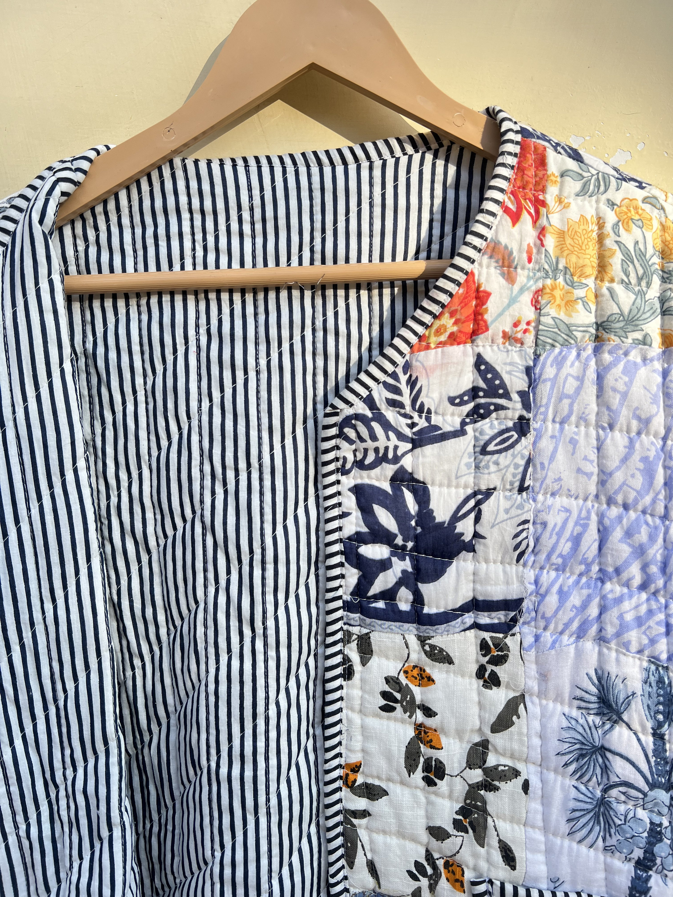 Handmade Patchwork Jacket, Hand Stitched Cotton Patchwork Handmade Patchwork Jacket, Hand Stitched Cotton Patchwork