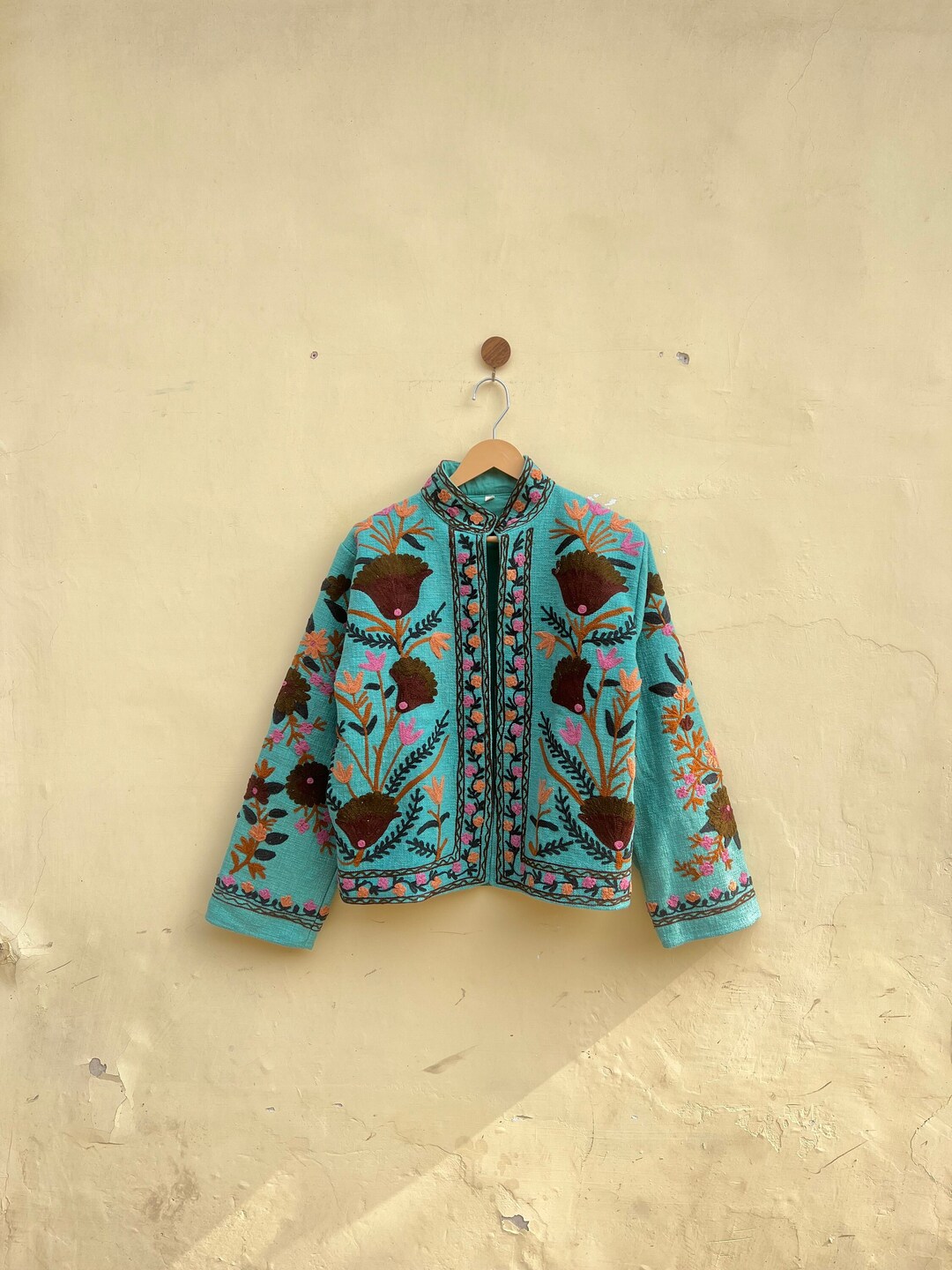 Handmade Suzani Embroidery Jacket, Winter Wear Jacket Coat, Womens Coat