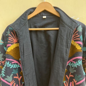 Neue Trending Marineblaue handgemachte suzani Stickerei tnt Jacke Damenbekleidung Geschenk für sie Bild 4
