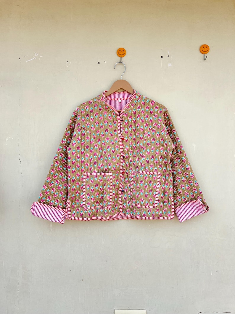 Indian Handmade Block Printed Cotton Jacket ..reversible Jacket