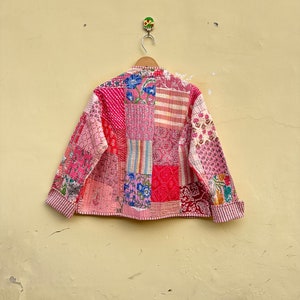 Patchwork Quilted Jacken mit Kragen Baumwolle Floral Boho Stil Herbst Winter Jacke Mantel Streetwear Gesteppte Wendejacke für Frauen Bild 7