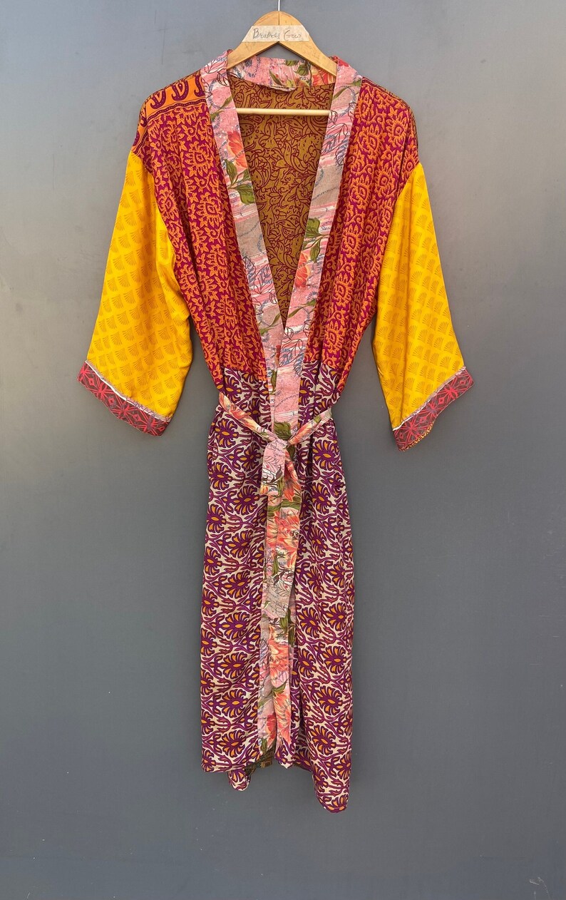 Rasgulla Silk Kimono Red Yellow Kimono Christmas Day - Etsy