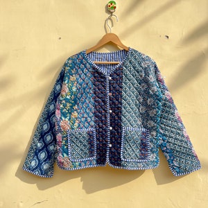 Cotton Patchwork Quilted Jacket: Reversible Boho Jacket