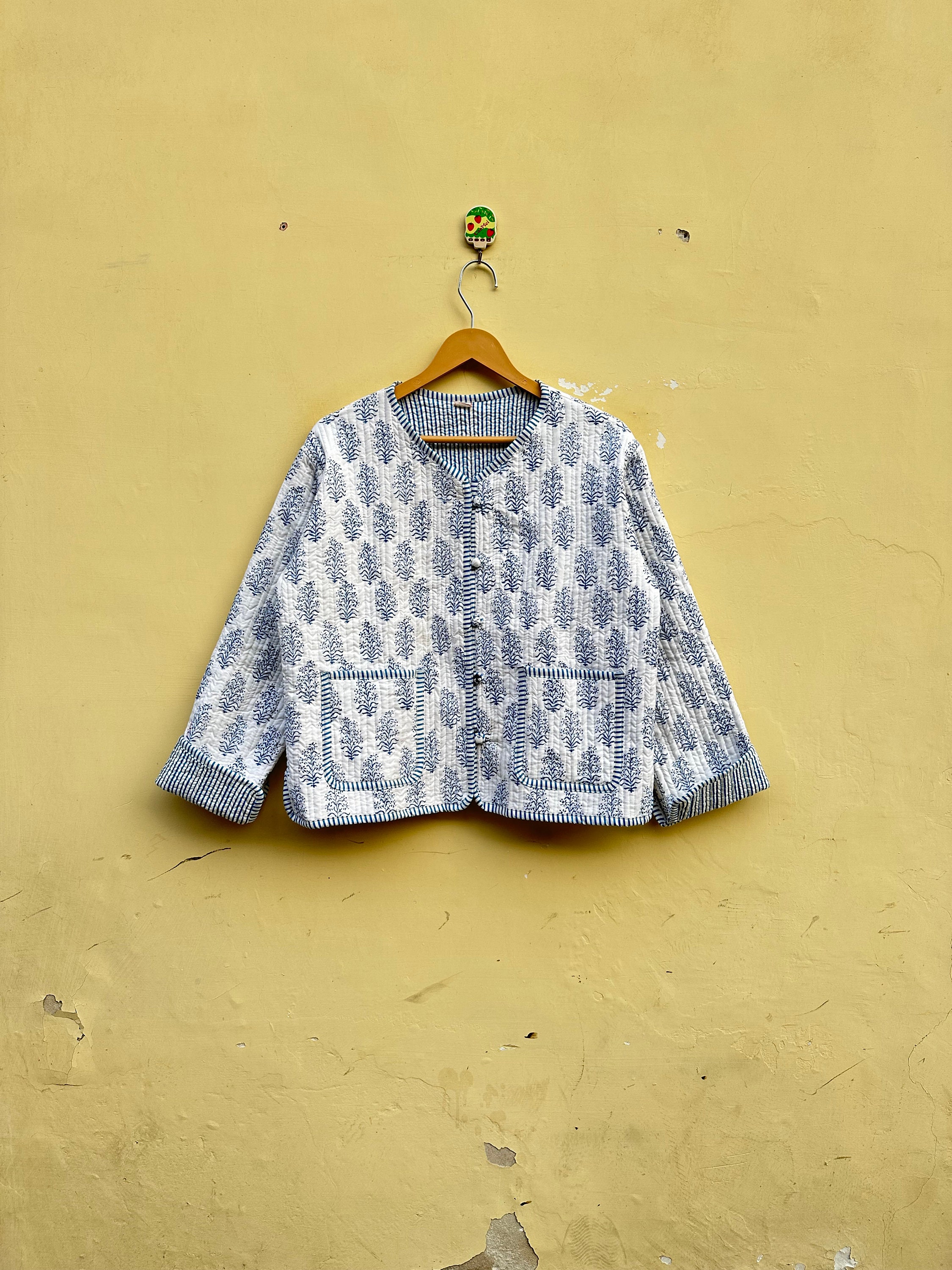 AMERI ★ INDIA INDIA BLOCK PRINT JACKET AMERI ☆ INDIA BLOCK PRINT JACKET Quilted Pure Cotton Reversible