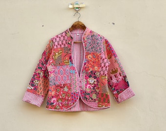 Veste matelassée nouveau style kimono, veste matelassée pêche Vêtements pour femmes Veste Both Side wear