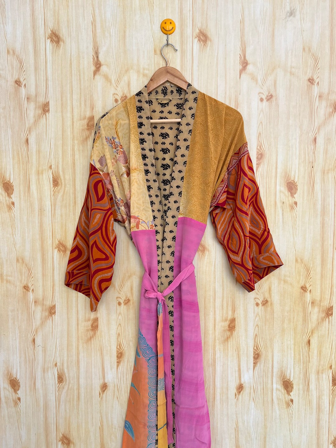 Indian Silk Robe, Hand Stitched Robe, Dressing Gown, Light Weight Robe ...