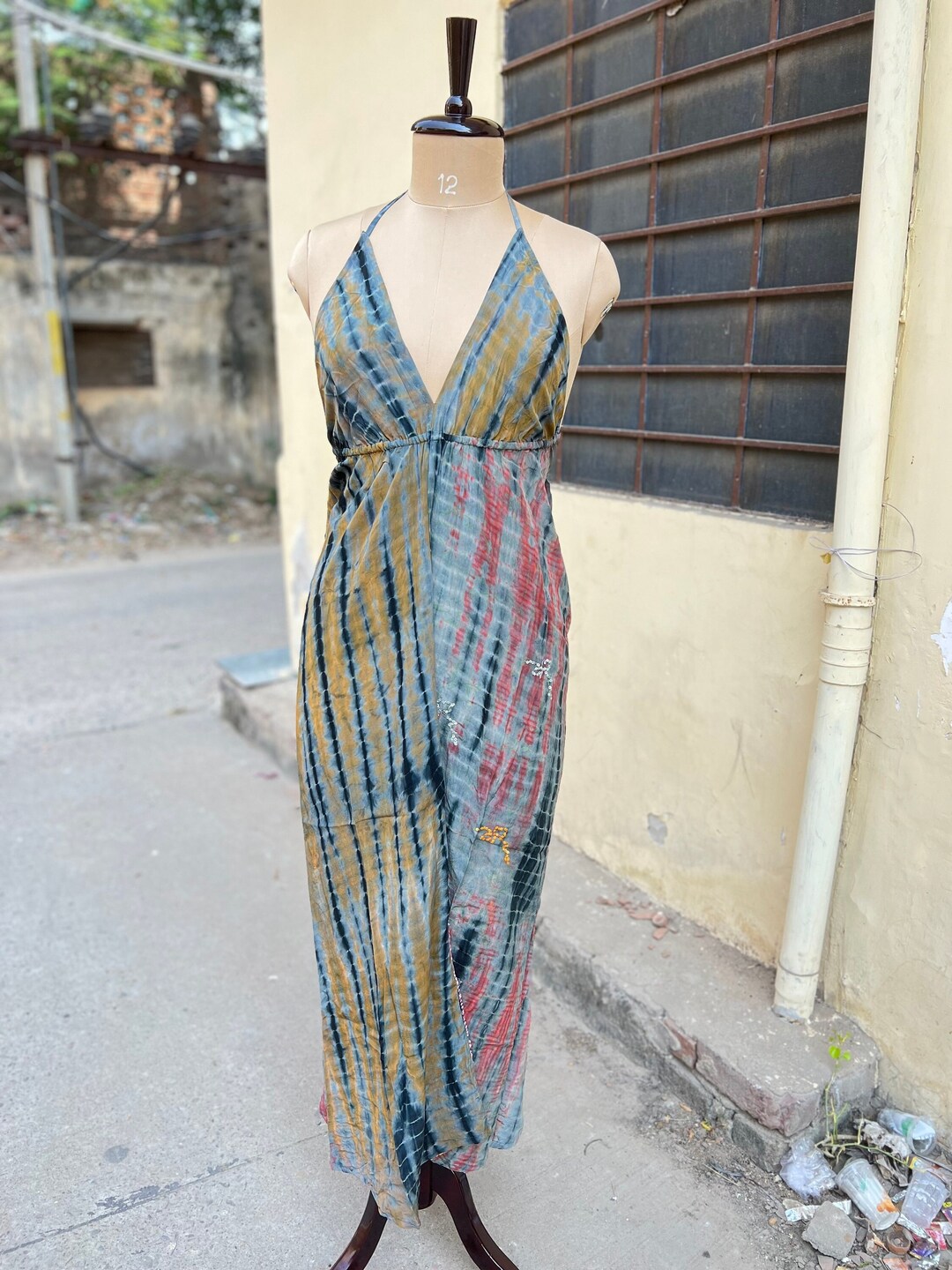 Silk Slip On Tie Dye Dress main image 1