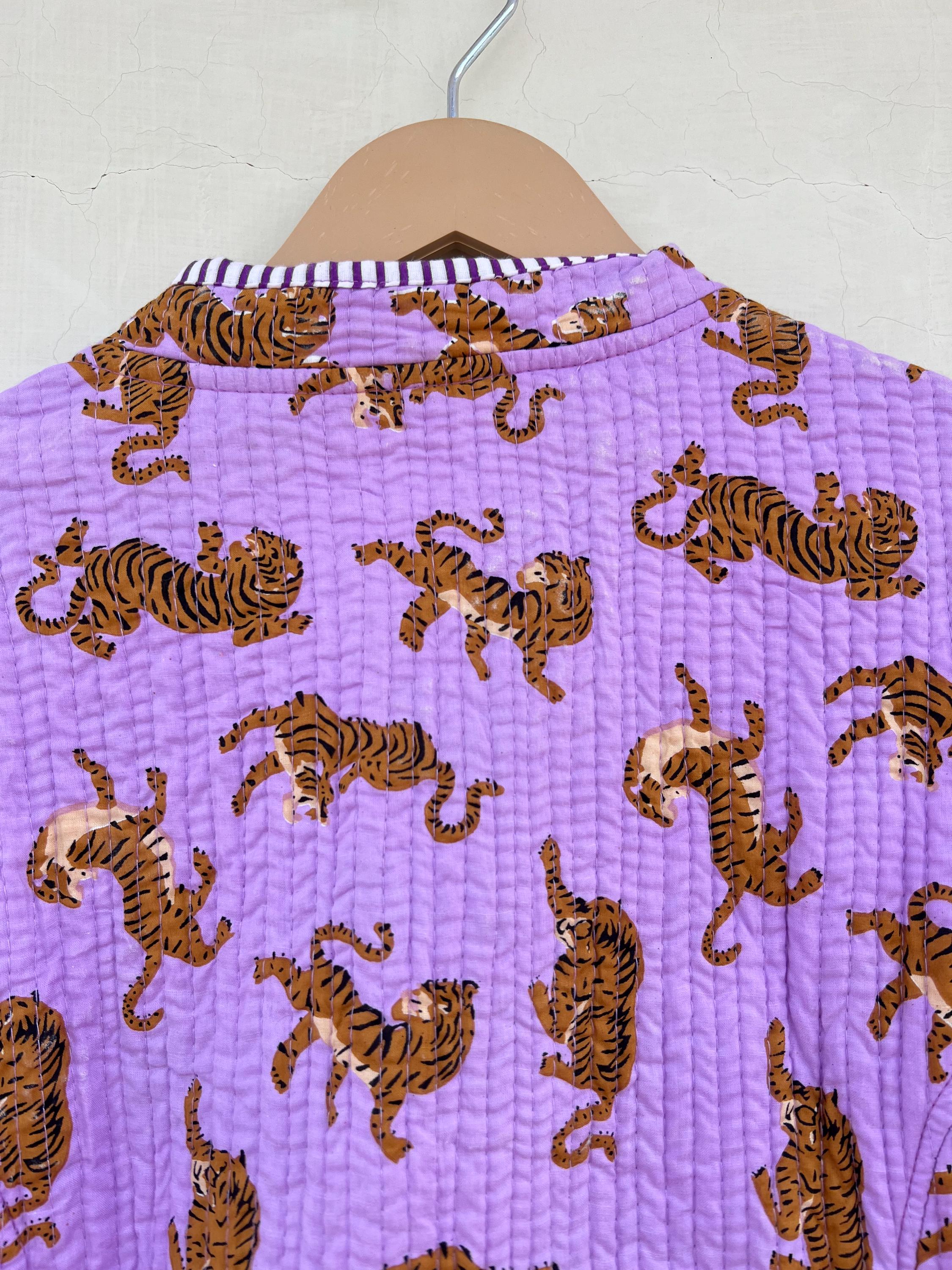 Reversible Tiger Print Hand Block Print Cotton Quilted