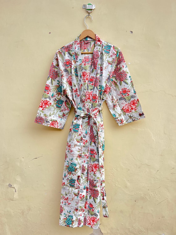 Fabulous Cotton Kimono Loungewear Kimono Indian Cotton Kimono Beautiful Kimono Robe Nightwear Gown Indian Cotton Kimono Robes for Her Etsy UK