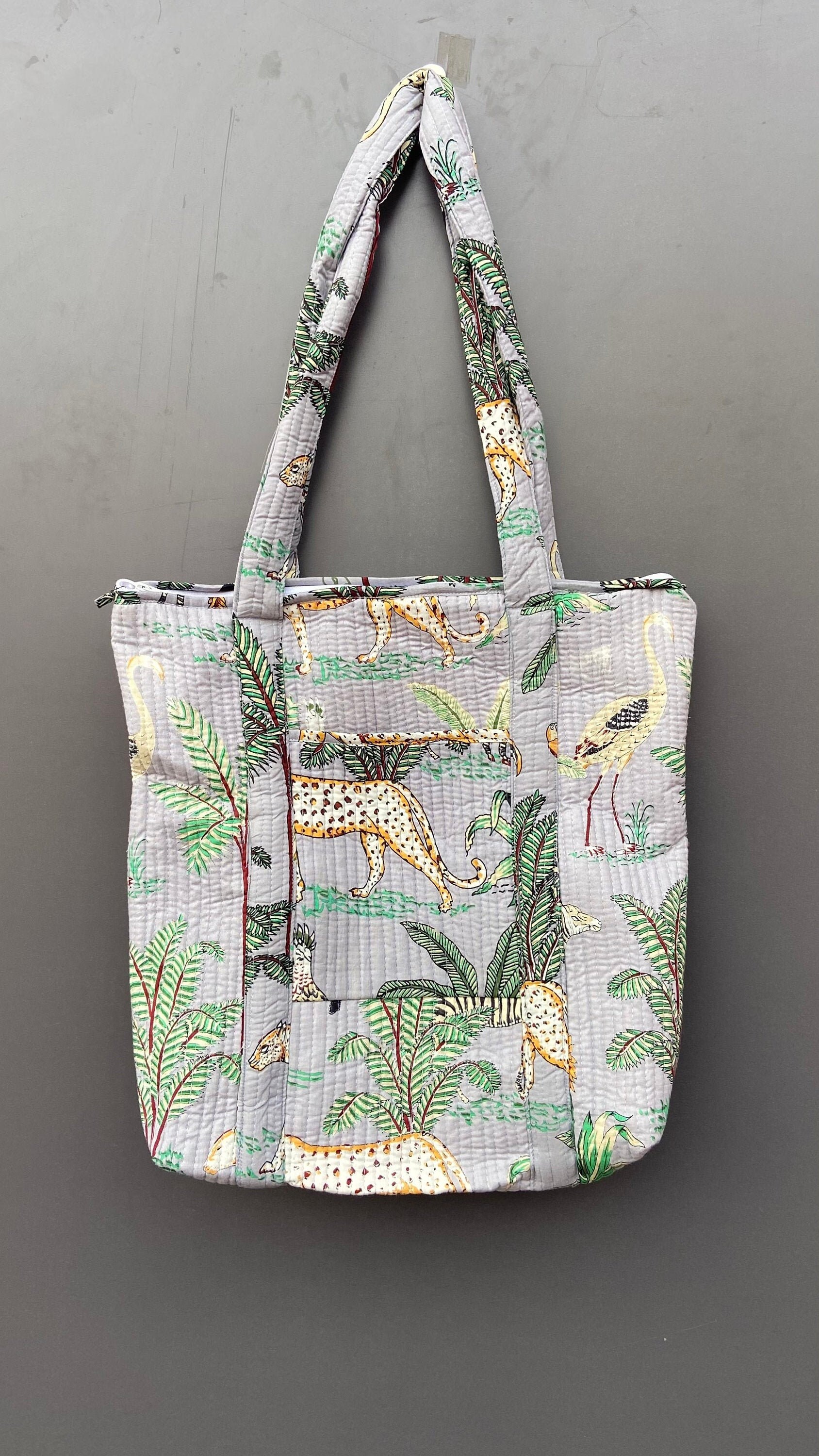 Cotton Quilted Bag Animal Print Bag Market Bag Tote Bag Etsy
