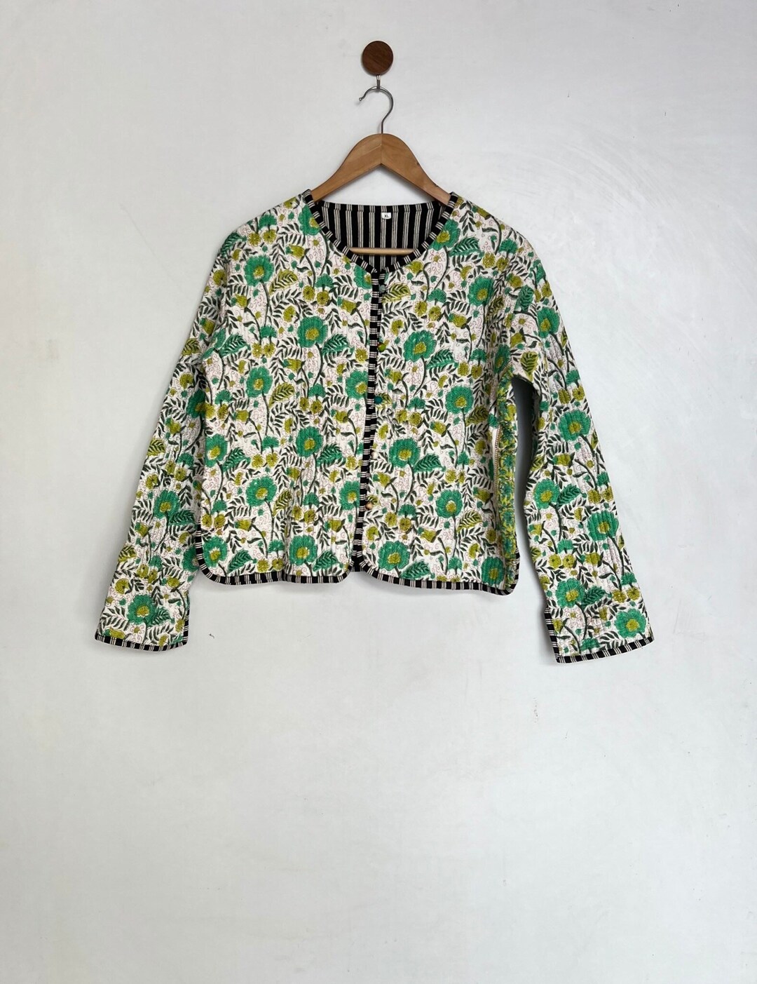 ジャケット・アウター ameri INDIA INDIA BLOCK PRINT JACKET Ameri（アメリ）の「INDIA BLOCK PRINT JACKET（ノーカラー