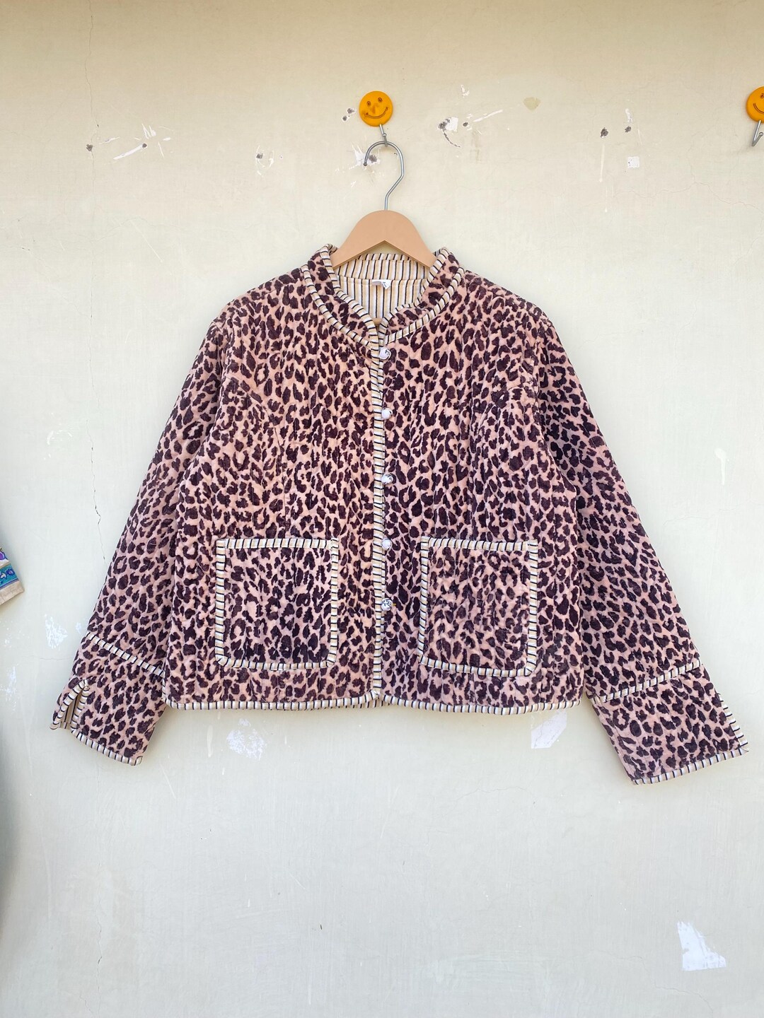 ブルゾン ジャケット 花柄 ヒョウ柄 ベルベット 総柄 レオパード 個性 
