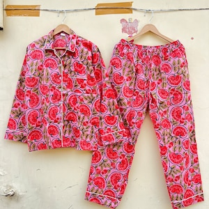Neue trendige Baumwolle Pyjama Set, Indische Baumwolle Set, Sommer Baumwolle Set, Unisex Baumwolle Set, Schöne Baumwolle Set, Brautmode Set, Geschenke für Sie