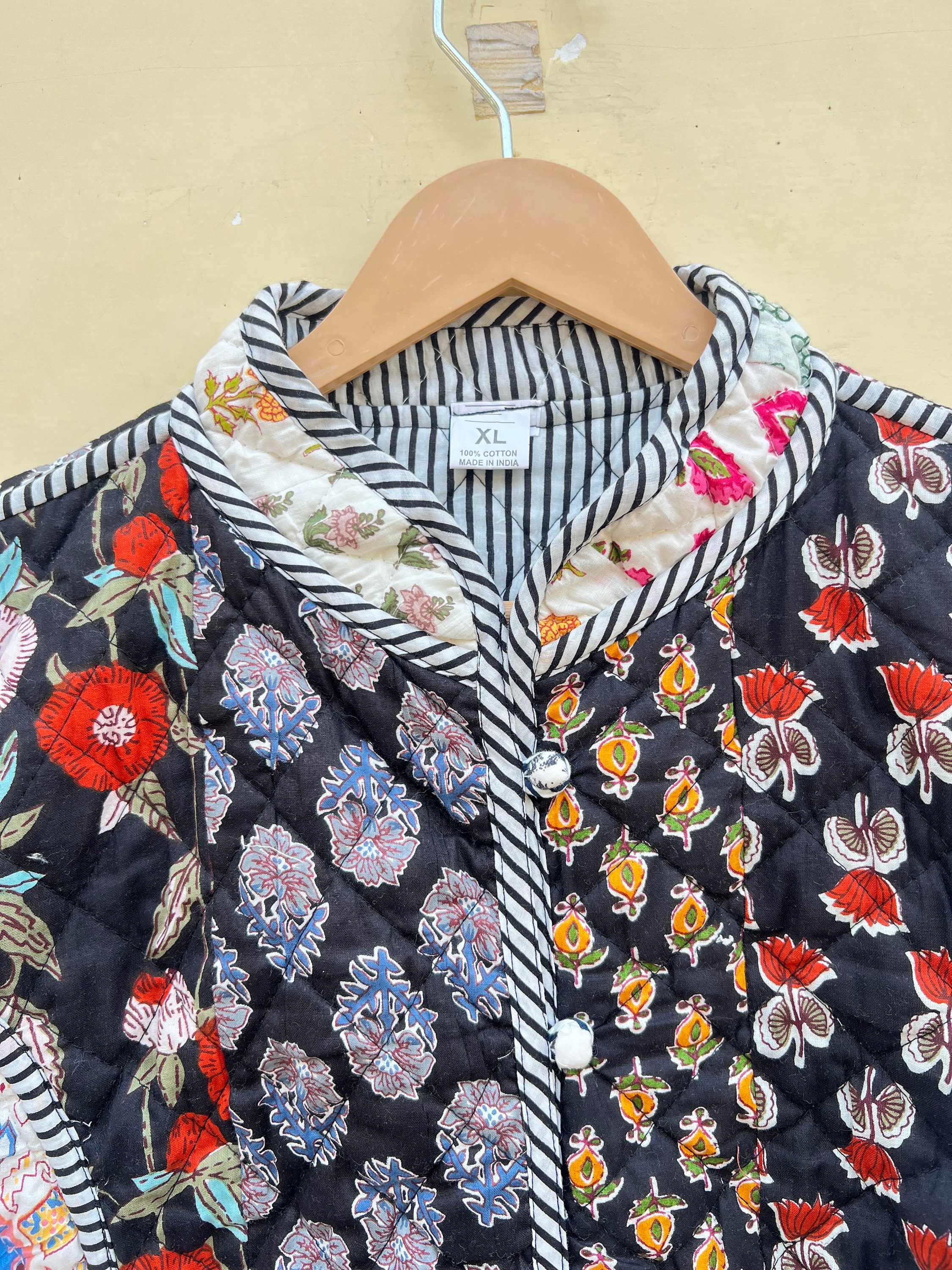 ハンドメイドインドパッチワークキルティングコットンジャケット