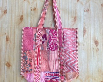 Borsa Jhola trapuntata, Borse Tote trapuntate in cotone, Borsa mercato stampata trapuntata fatta a mano, Borsa shopping Tote, Borsa Hippie, Borsa mercato, Borse Tote