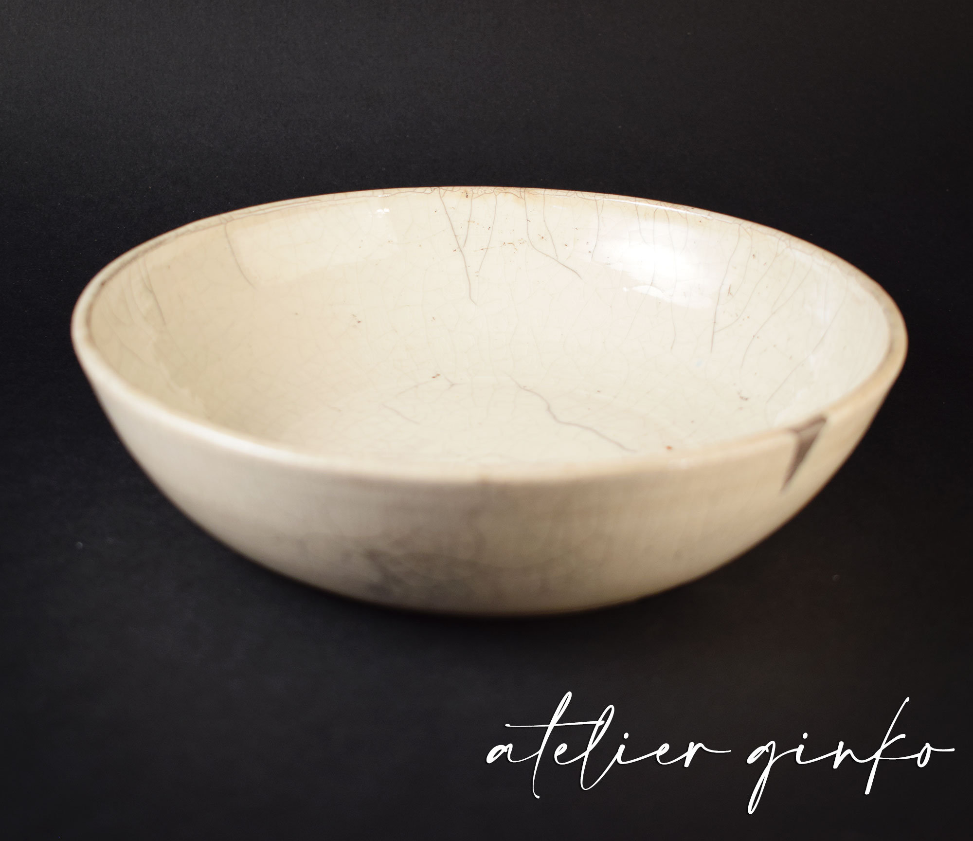 Assiette Creuse en Raku Blanc