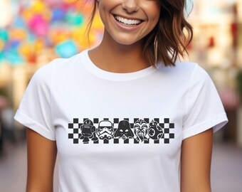 Checkered Star Wars Shirt, Disney Family Shirts, Boba Fett Shirt, Disney Star Wars, Star Wars A New Hope Faded, Star Wars Gift