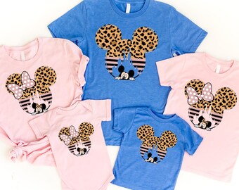 Disney Leopard Minnie and Mickey Shirts, Leopard Minnie Shirt, Animal Kingdom Shirts, Mickey Shirt, Disney World Tee, Disneyworld Shirt