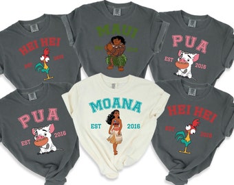 Comfort Colors® Disney Princess Moana Shirts, Disney Vacation Shirt, Disney Matching Tee, Disney Moana Hei Hei Pua Maui Baby Moana Shirt
