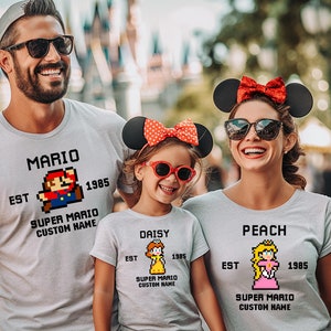 Super Mario Family Shirts, Super Mario Custom Shirt, Mario Bros Group Shirt, Personalized Mario Shirt, Super Mario Shirt, Mario Luigi Gift