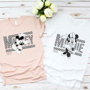Mickey Checkered Shirt, Checkered Minnie Shirt, Couple Disney Shirt, Mickey And Friends Shirt, Mickey And Minnie Shirt, Disneyworld Shirts