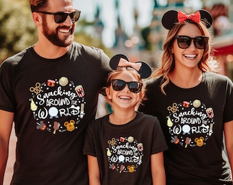 Disney Snacks T-shirt, Drinking Around The World Epcot Tour Shirt, Will Trade Sister For Snacks Shirt, World Family Matching Shirt