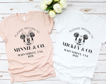 Please Return To Mickey & Co Main Street Shirt, Disney Mickey Minnie Shirt, Disneyworld Shirt, Disneyland Sweatshirt, Couple Disney Shirt