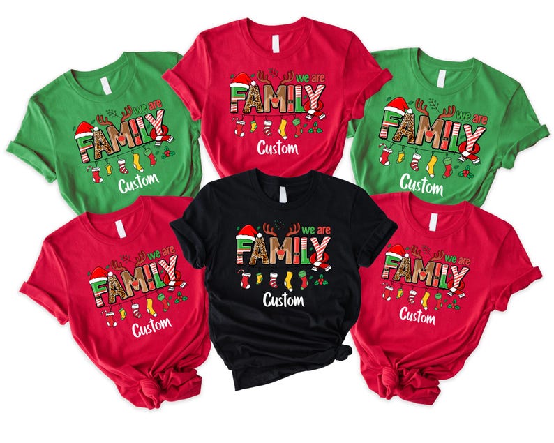 Custom We Are Family Shirt, Christmas Shirt, Matching Couples Family