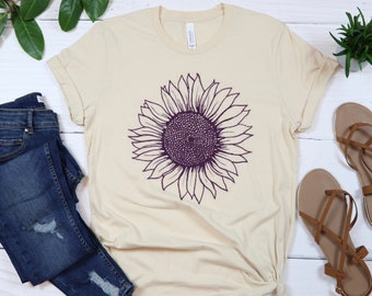 Sunflower - Sunflower Shirt, Floral Tee Shirt, Flower Shirt, Garden Shirt, Womens Fall Shirt, Sunflower Tshirt, Sunflower Shirts