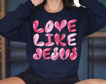 Retro Love like Jesus Coquette Png, Valentine png, Coquette Valentine Png, Jesus Loves png, Jesus valentine png, Christian Valentine png