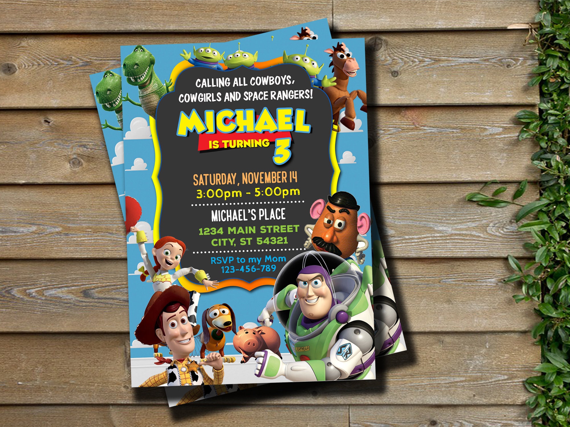 Toy Story Invitation Toy Story Invite Digital Invitation Etsy