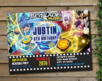 Beyblade Birthday Invitation: Personalized Digital Invite