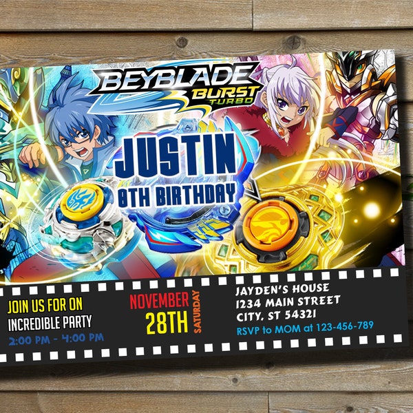 Beyblade Digital Invite - Invitation Beyblade - Invitation Beyblade Boy - Invitation anniversaire - Personnalisé