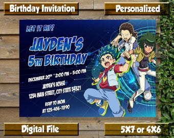 Beyblade Birthday Invitation: Personalized Digital Invite