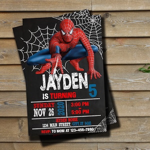 Spiderman Digital Invite - Spiderman Invitation - Spiderman Boy Invitation - Birthday Invitation - Personalized - Digital File