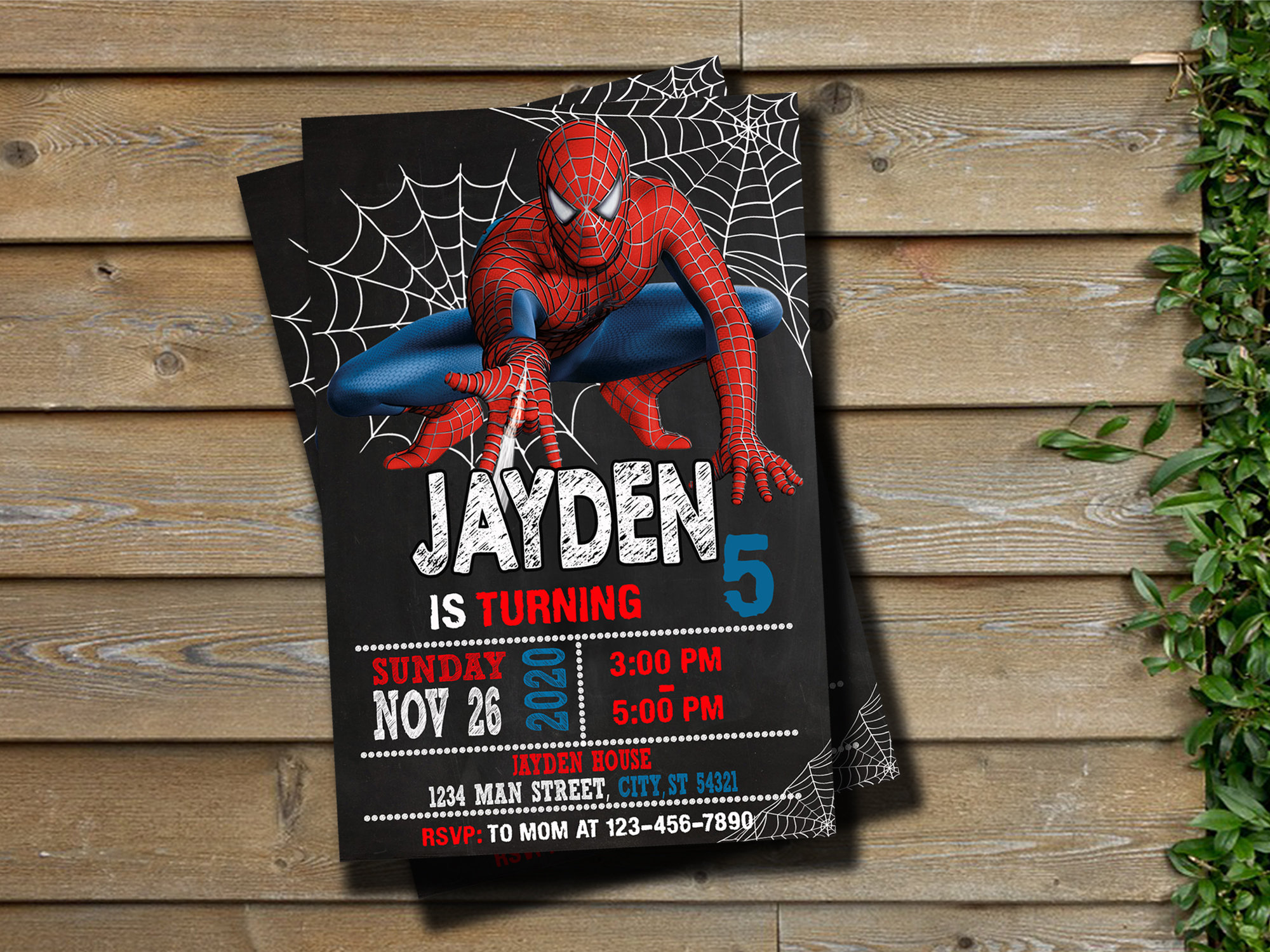 Spiderman Digital Invite Spiderman Invitation Spiderman - Etsy