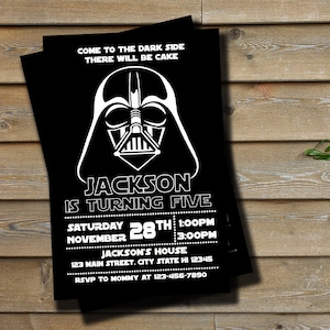 Star Wars Invitation Star Wars Birthday Darth Vader Invitation Star Wars Invite Star Wars Printables Darth Vader Invite Digital File