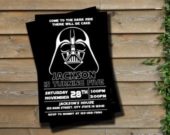 Darth Vader Invite Etsy
