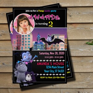 Vampirina Invitation Digital - Vampirina Birthday Party Invitation With Photo - Vampirina Girl Invitation - Vampirina Printables