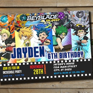 Convite Digital Beyblade - Convite Beyblade - Convite Beyblade Boy - Convite de Aniversário - Personalizado