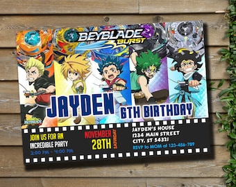 Beyblade Birthday Invitation: Personalized Digital Invite
