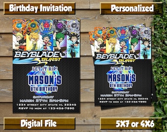 Beyblade Birthday Invitation: Personalized Digital Invite