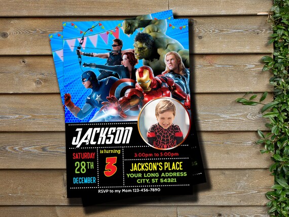 Avengers Birthday Invitation Avengers Invite Avengers | Etsy