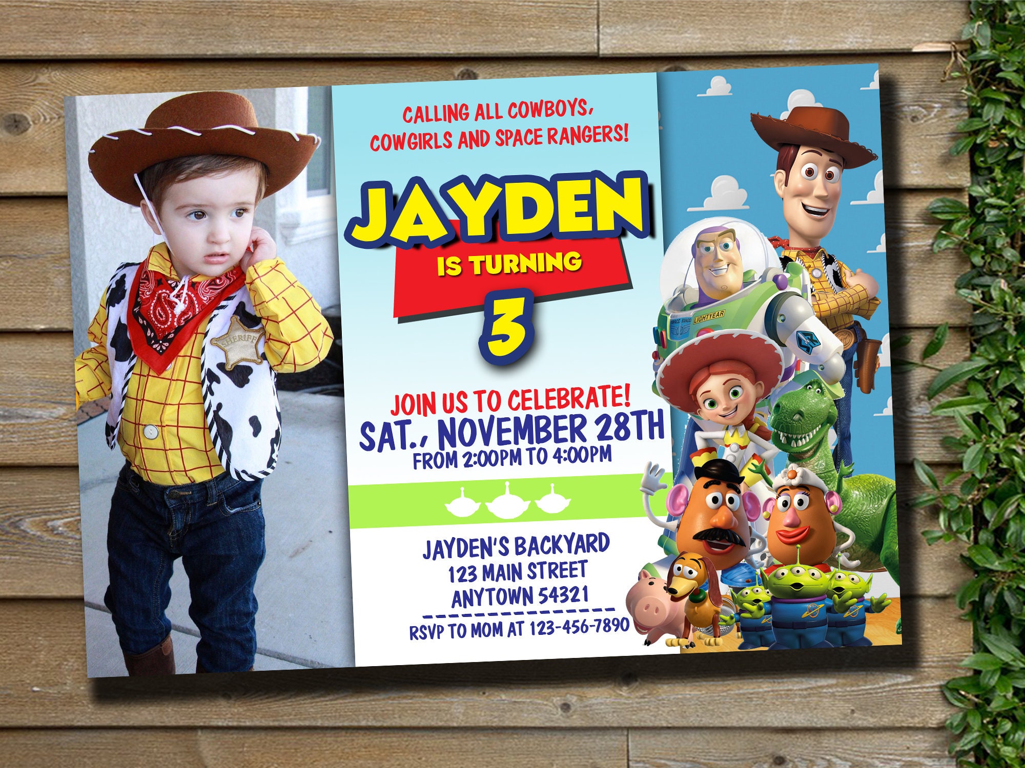 toy story invitations online
