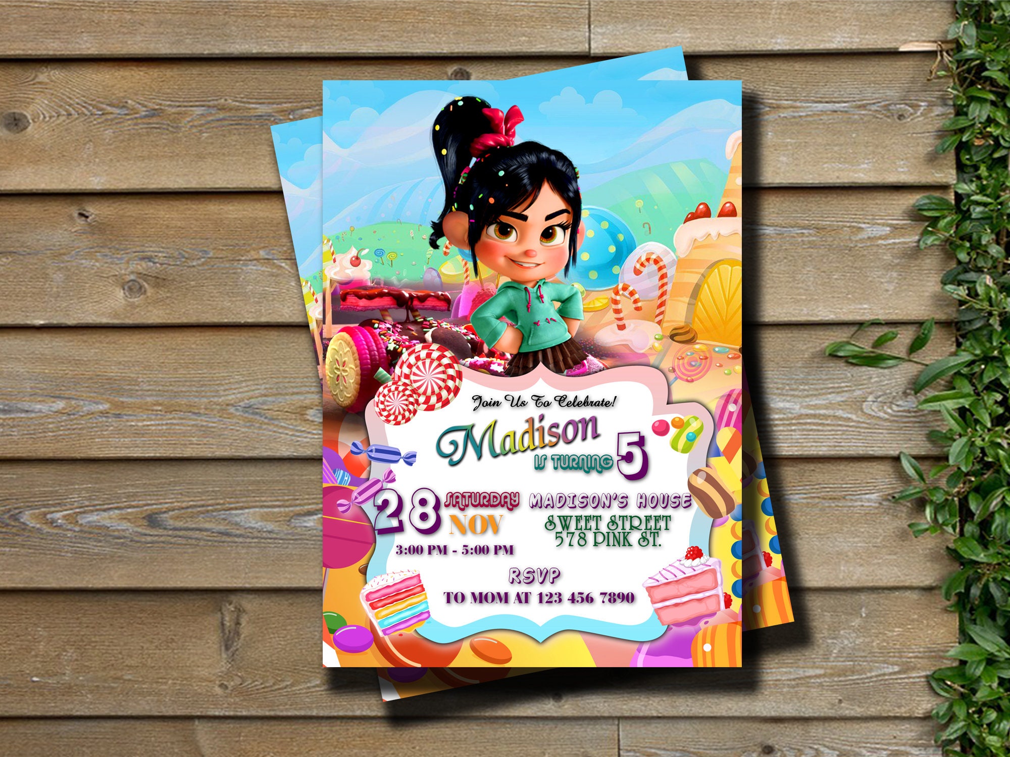 Vanellope Birthday Invitation: Personalized Digital Invite (5x7 or