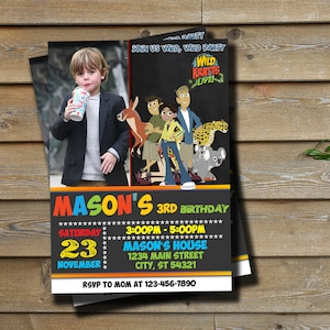 Wild Kratts Digital Invite - Wild Kratts Invitation With Photo - Wild Kratts Boy Invitation - Birthday Invitation