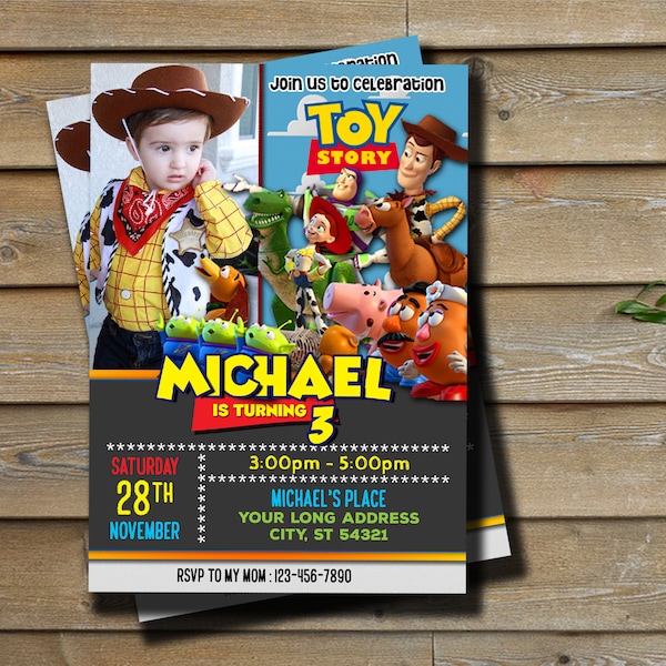 Toy Story Invitation With Photo - Toy Story Invite - Digital Invitation - Personalized