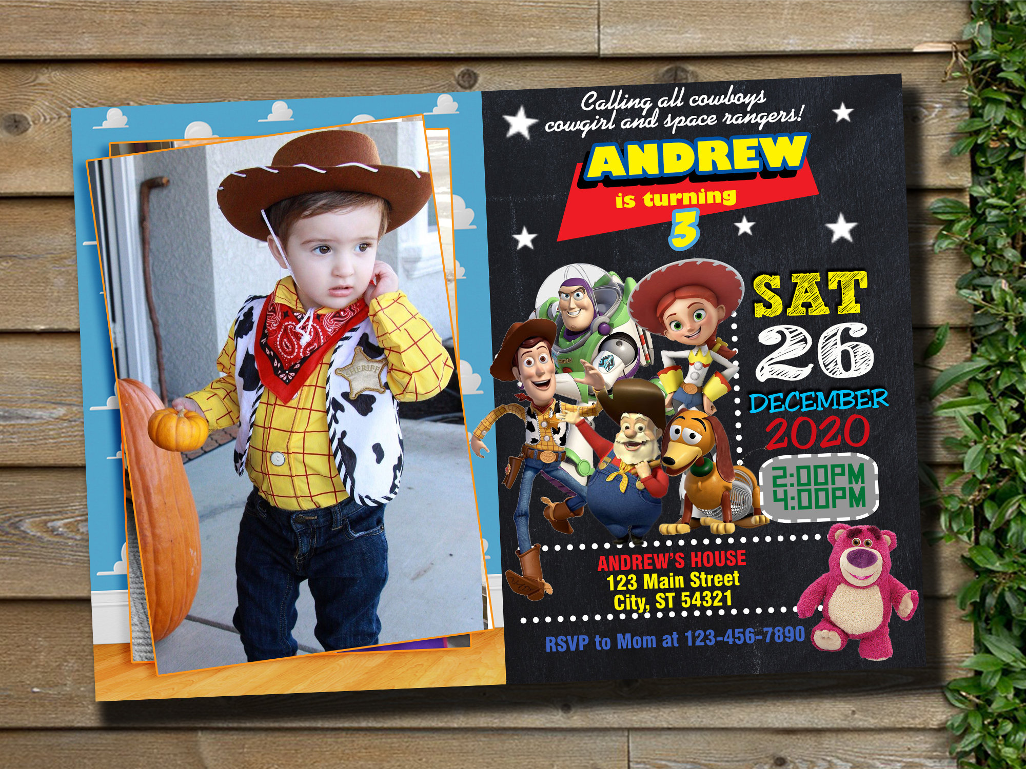 Toy Story Invitation With Photo Toy Story Invite Digital Etsy